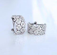 18 Karat Flower Motif Diamond Earrings