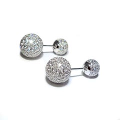 18 Karat Gold Diamond Ball Earrings