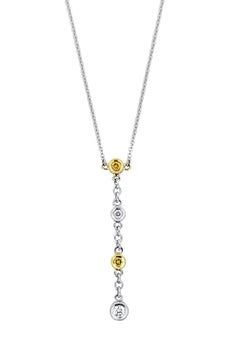 Vitolo 18 Karat Gold Diamond Bezel Necklace