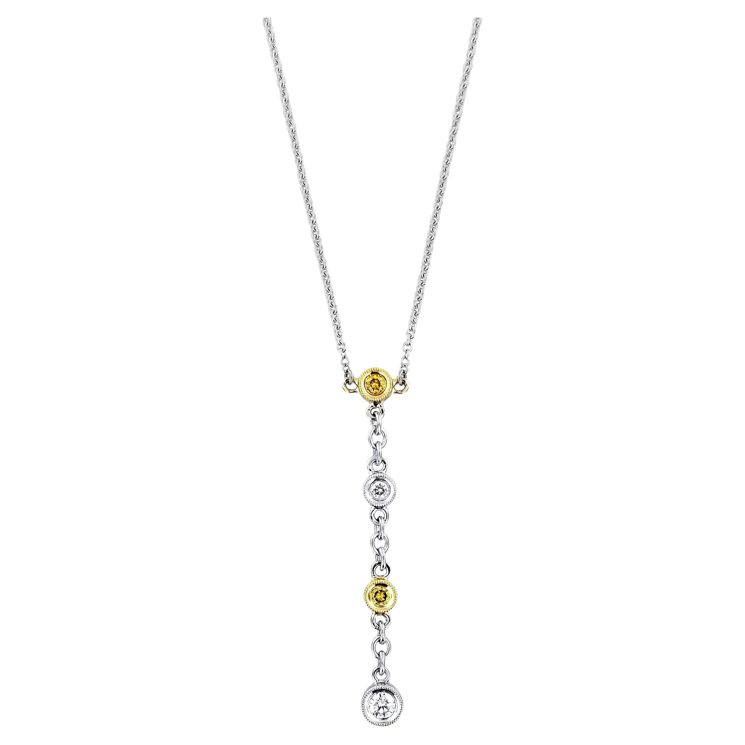 Vitolo 18 Karat Gold Diamond Bezel Necklace For Sale