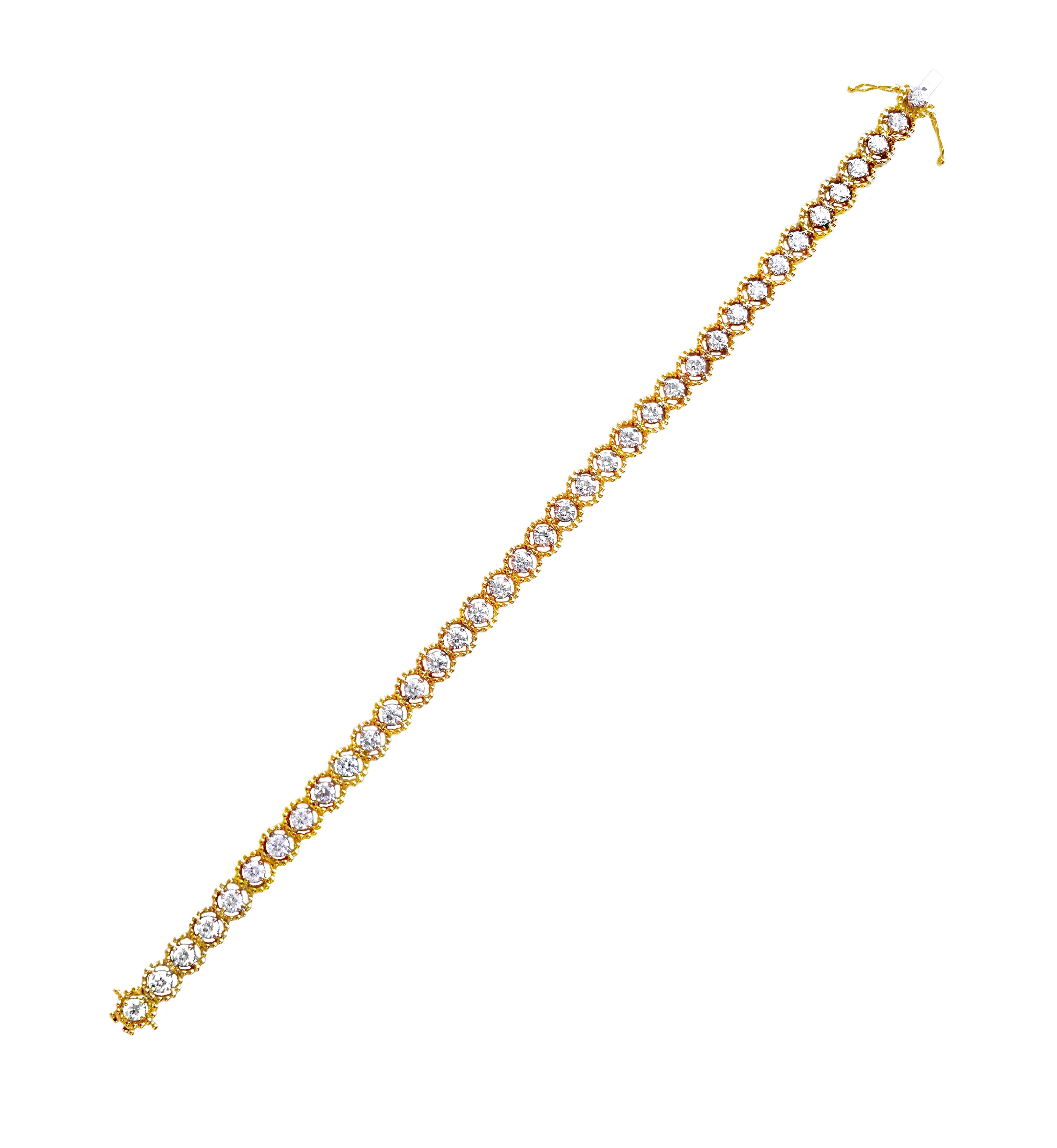 Pulsera de diamantes de oro de 18 quilates Vitolo Artesano en venta