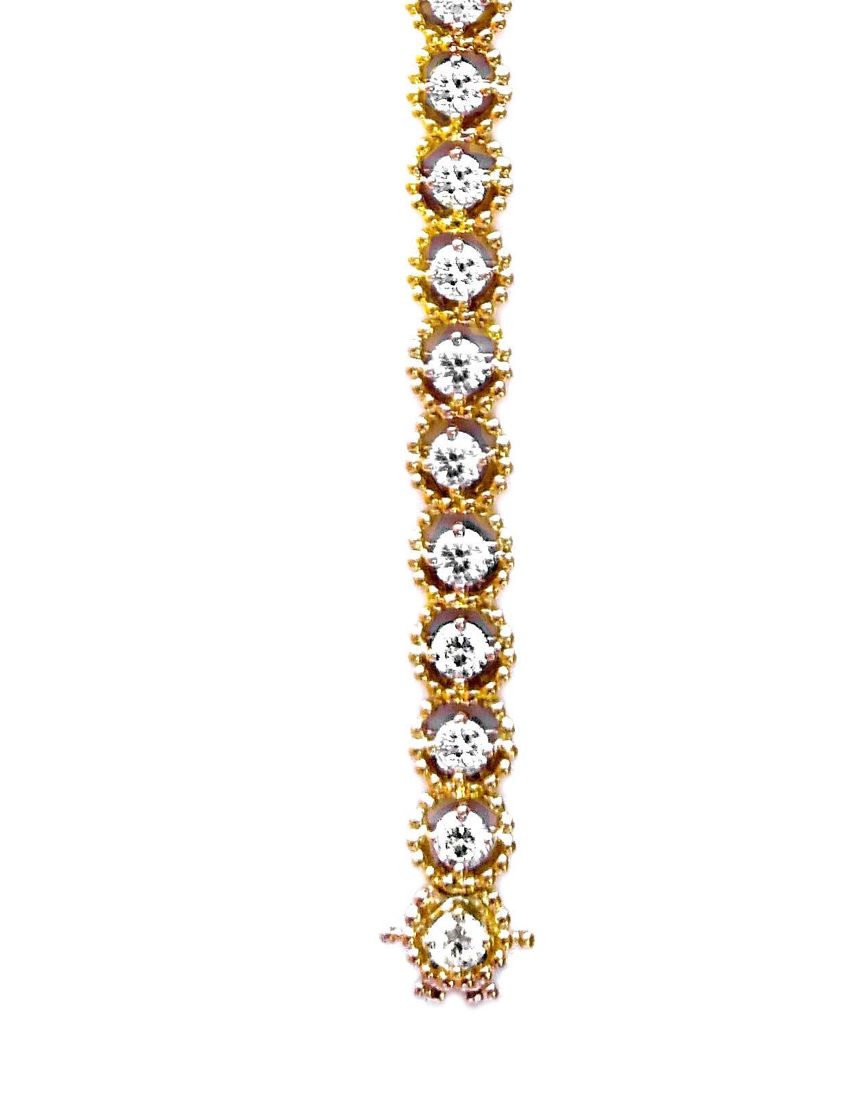 Artisan Vitolo 18 Karat Gold Diamond Bracelet For Sale