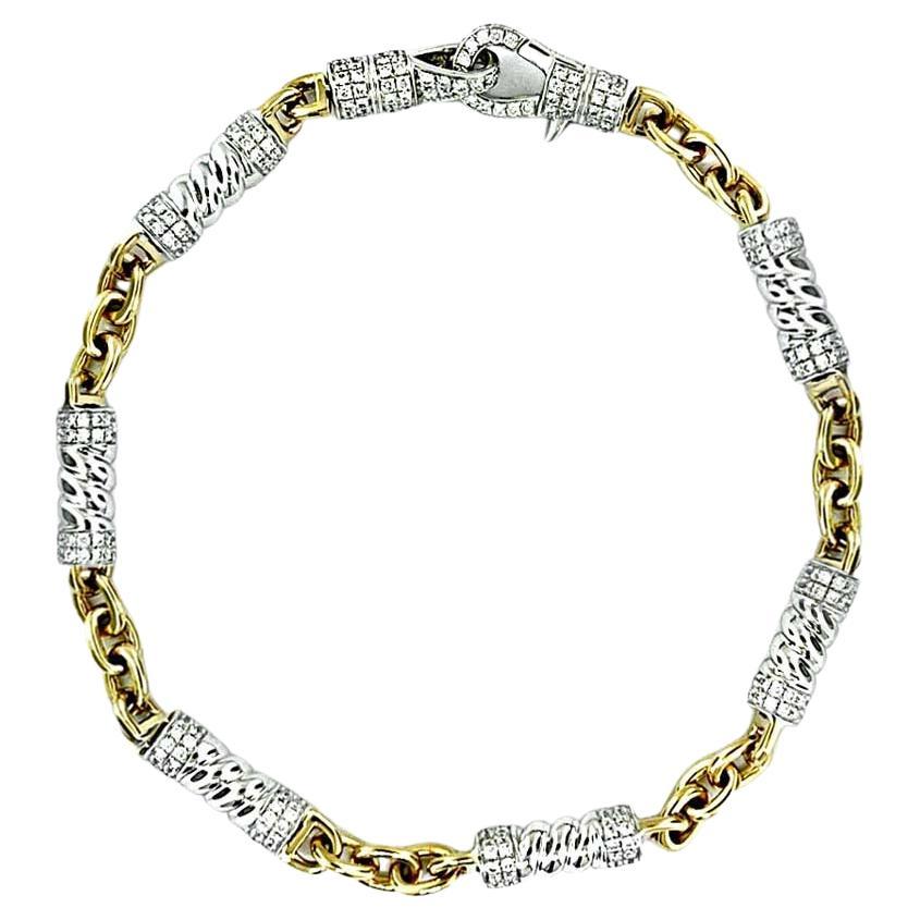Vitolo 18 Karat Gold Diamond Bracelet For Sale