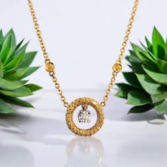 Vitolo 18 Karat Gold Diamond Circle Necklace