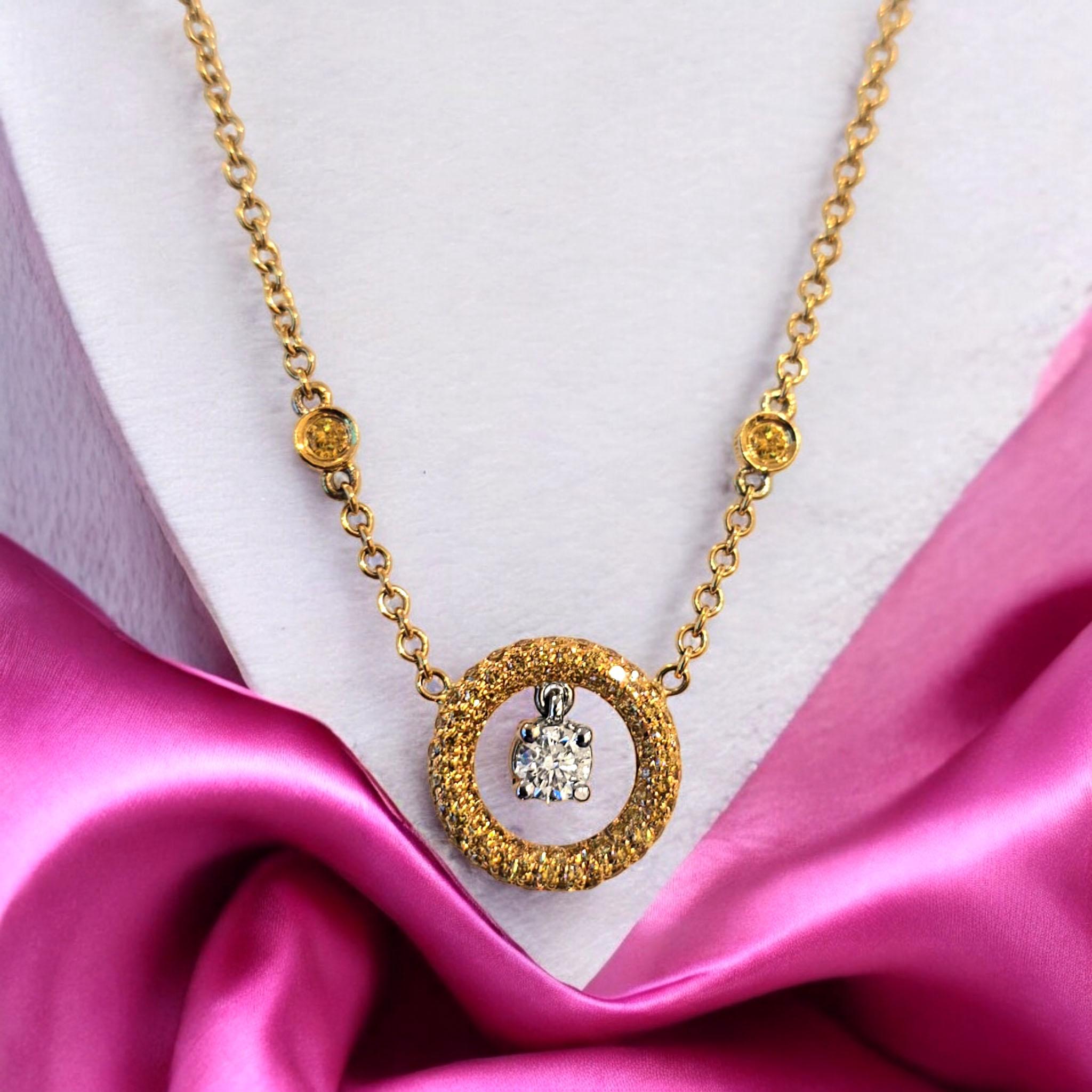 Artisan Vitolo Collier circulaire en or 18 carats avec diamants en vente