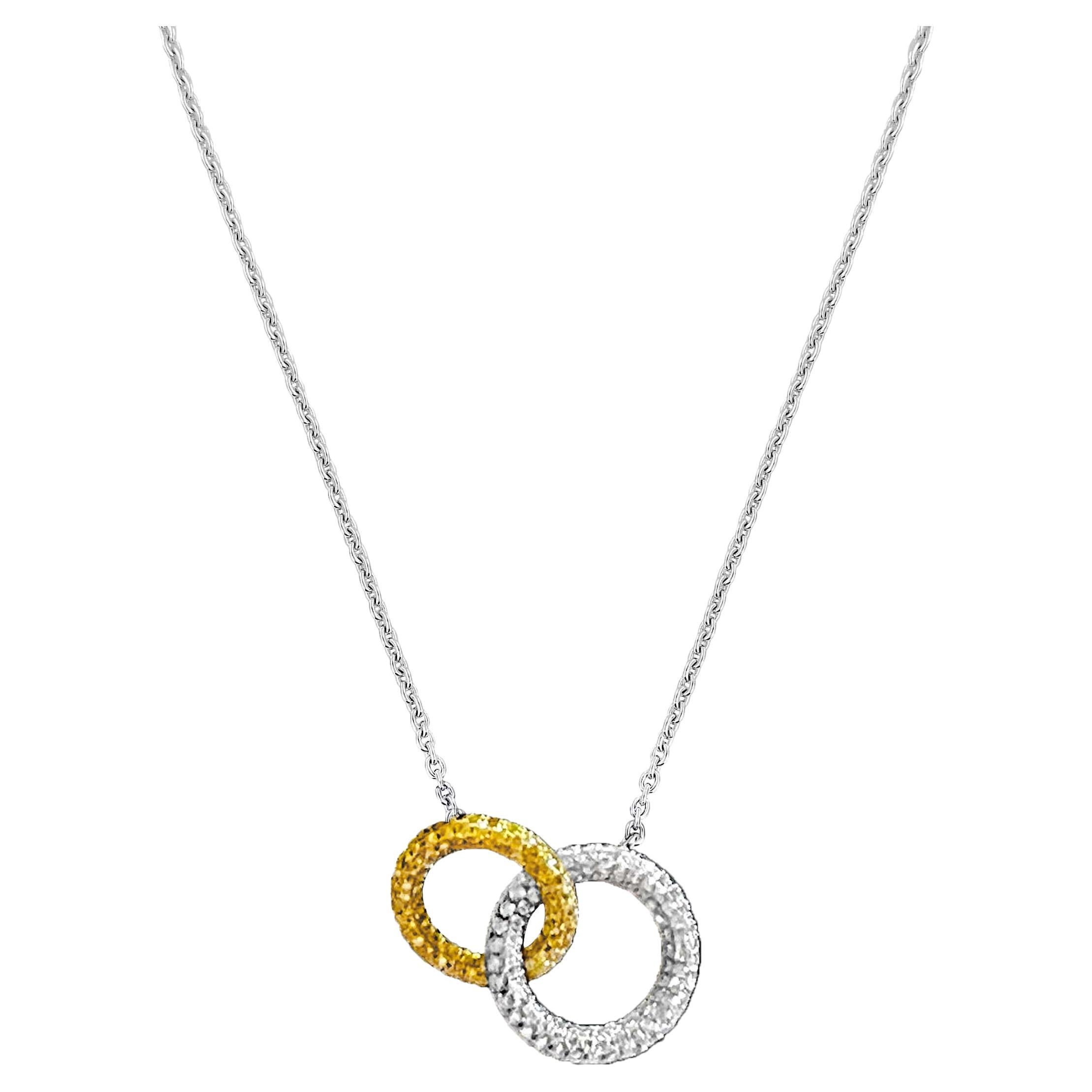 Vitolo 18 Karat Gold Diamond Circle Necklace For Sale