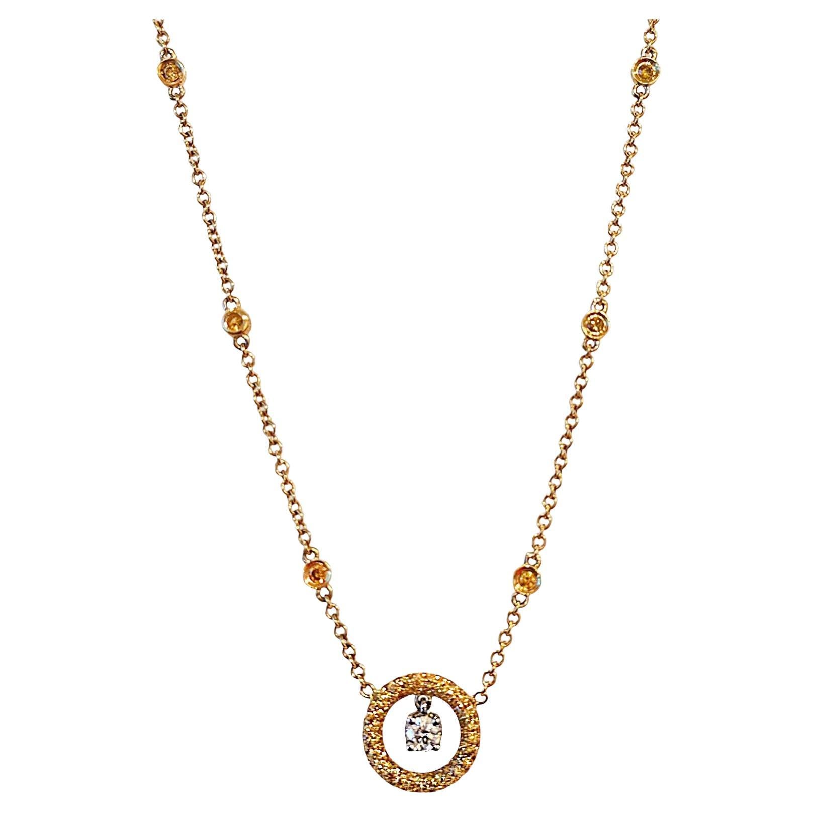 Collar circular de diamantes en oro de 18 quilates Vitolo