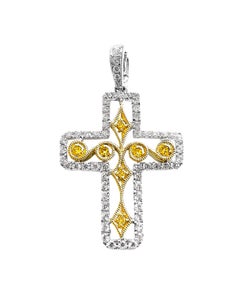 Vitolo 18 Karat Gold Diamond Cross Pendant