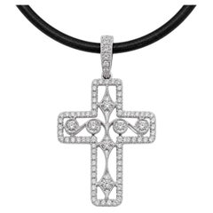 Vitolo 18 Karat Gold Diamond Cross Pendant