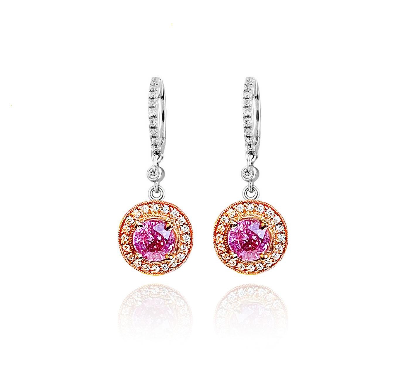 Produced by award winning Italian designer Stefano Vitolo. Stefano creates custom artisanal one of a kind jewelry with excellent gemstones in a truly old world Italian craftmanship.

Gemstones: 2.0 carat Pink Sapphire, 0.69 carat Diamonds
