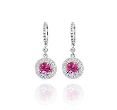 Vitolo Tropfenohrringe aus 18 Karat Gold mit Diamanten und rosa Saphiren