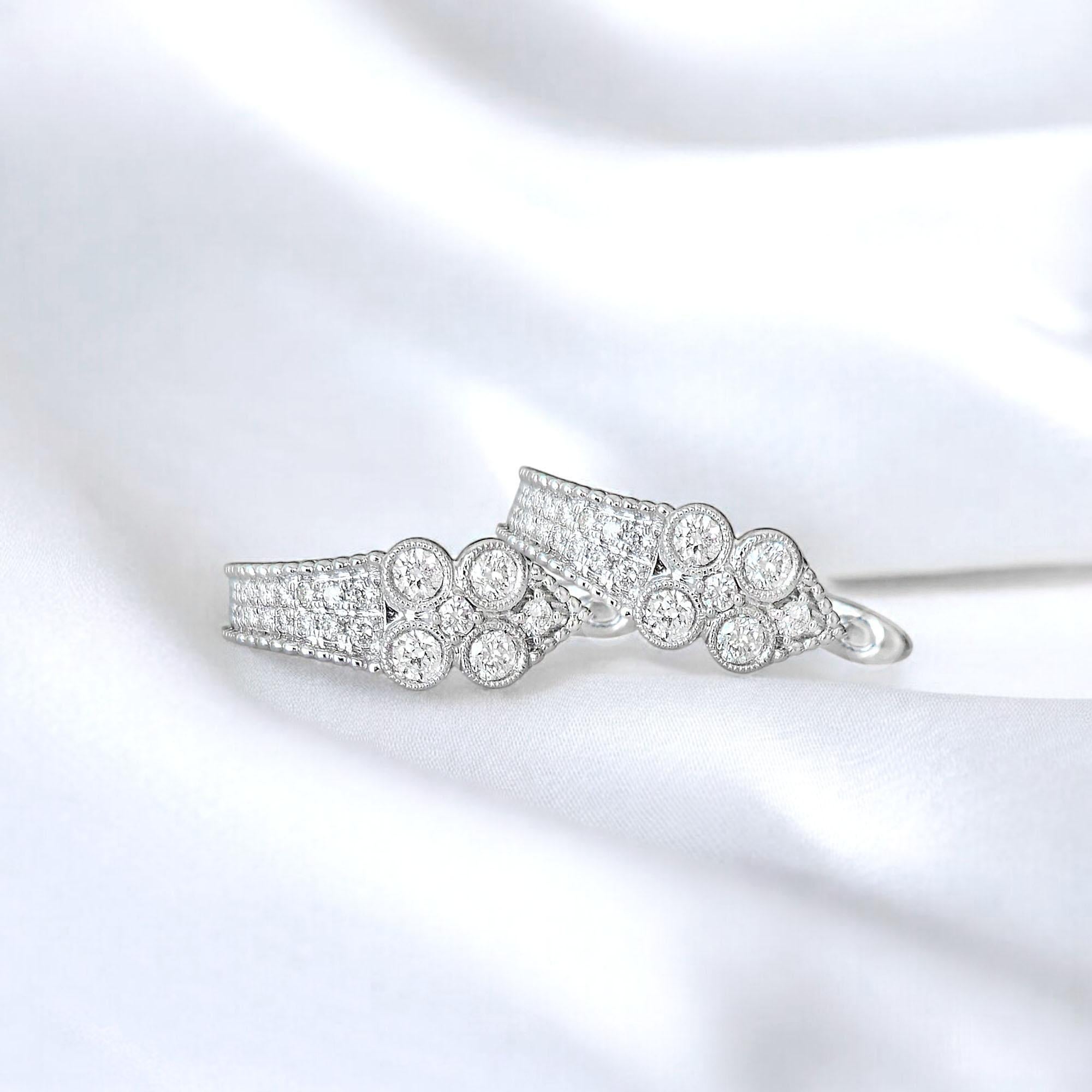 Artisan Vitolo 18 Karat Gold Diamond Earrings For Sale