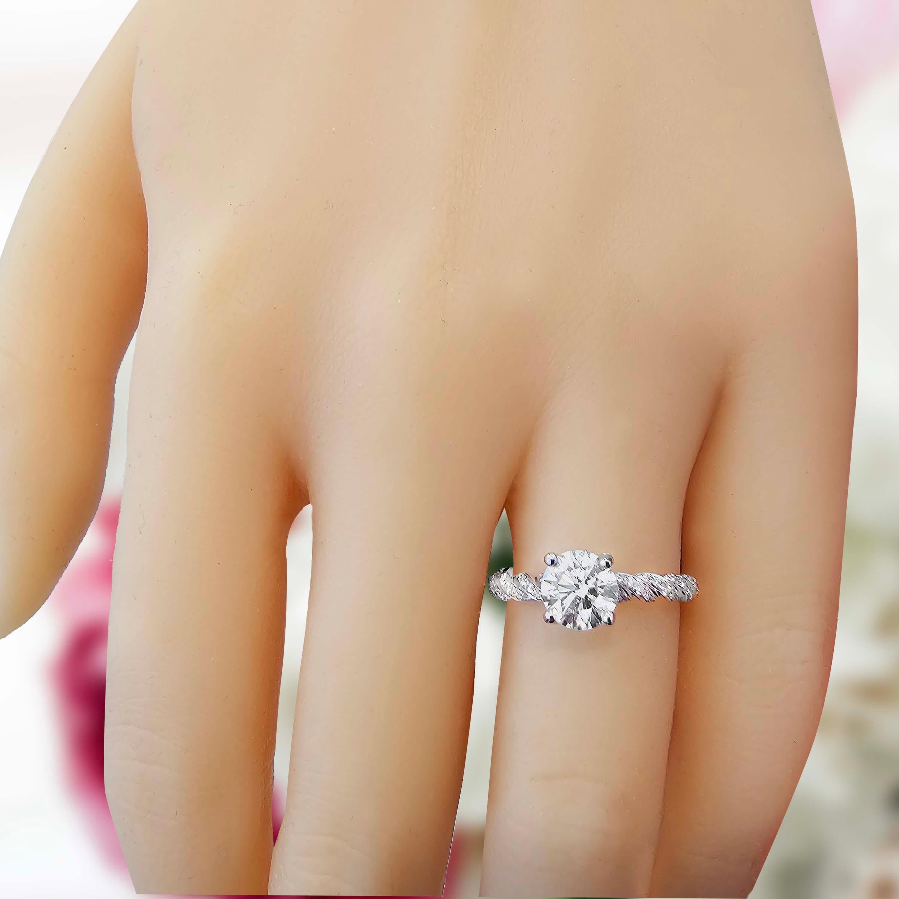 Artisan Vitolo 18 Karat Gold Diamond Engagement Ring For Sale