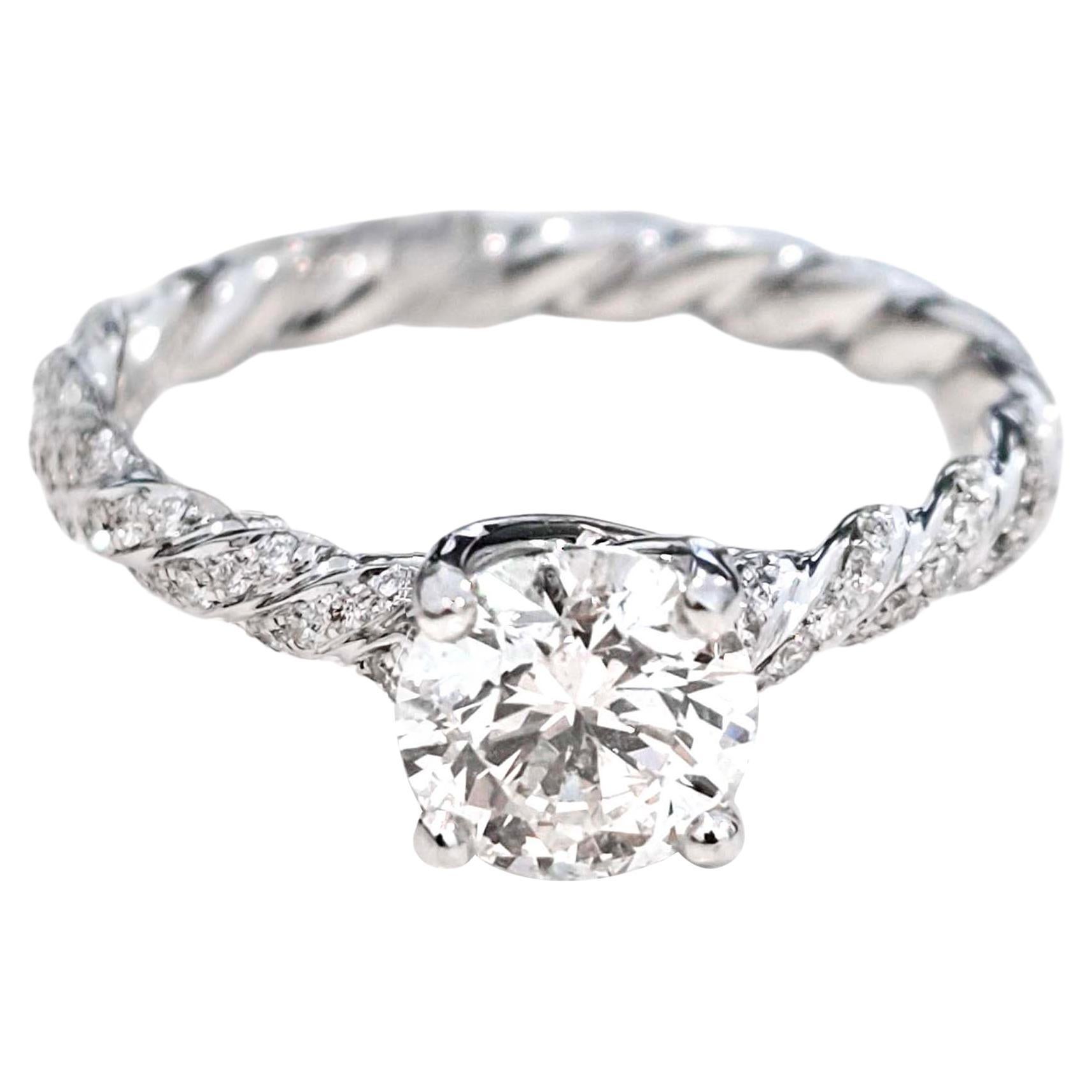Vitolo 18 Karat Gold Diamond Engagement Ring For Sale