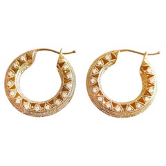 Vitolo 18 Karat Gold Diamond Hoop Earrings