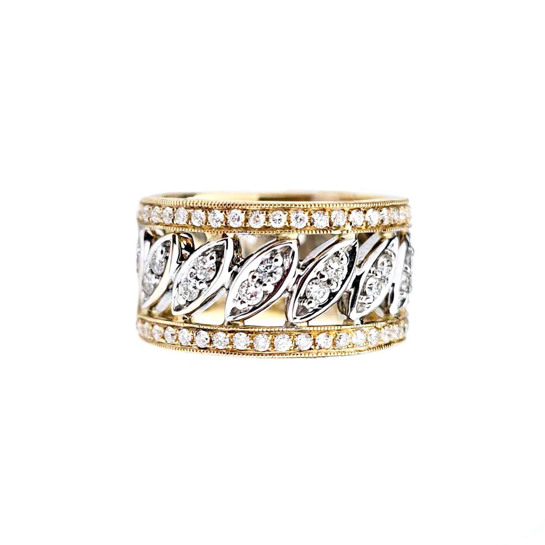 Artisan Vitolo 18 Karat Gold Diamond Ring For Sale