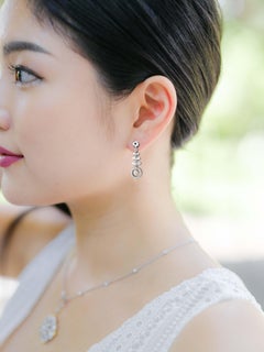 Vitolo 18 Karat Gold Diamond Rondel Drop Earrings