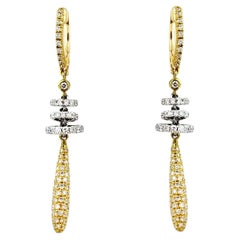 Vitolo 18 Karat Gold Diamond Rondel Drop Earrings