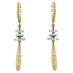 Pendientes de Gota Rondel de Diamantes en Oro de 18 Kilates Vitolo