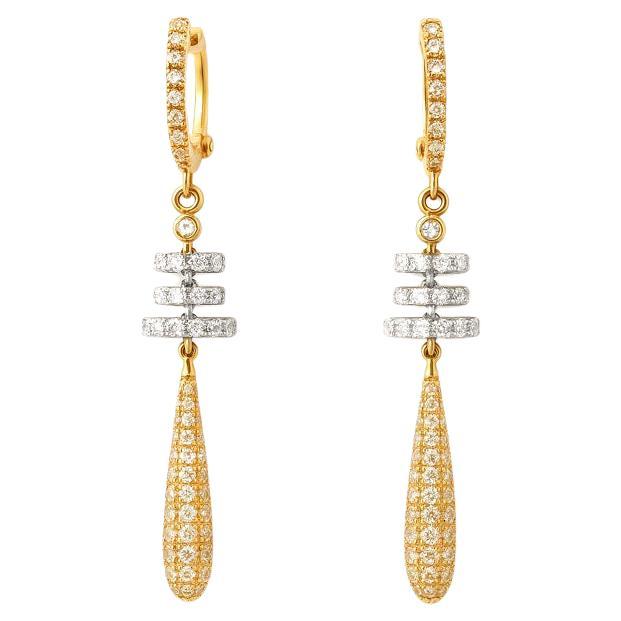 Orecchini a goccia con diamanti a cerchio in oro 18 carati di Vitolo