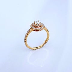 Vitolo 18 Karat Gold Double Halo Pave Diamond Ring