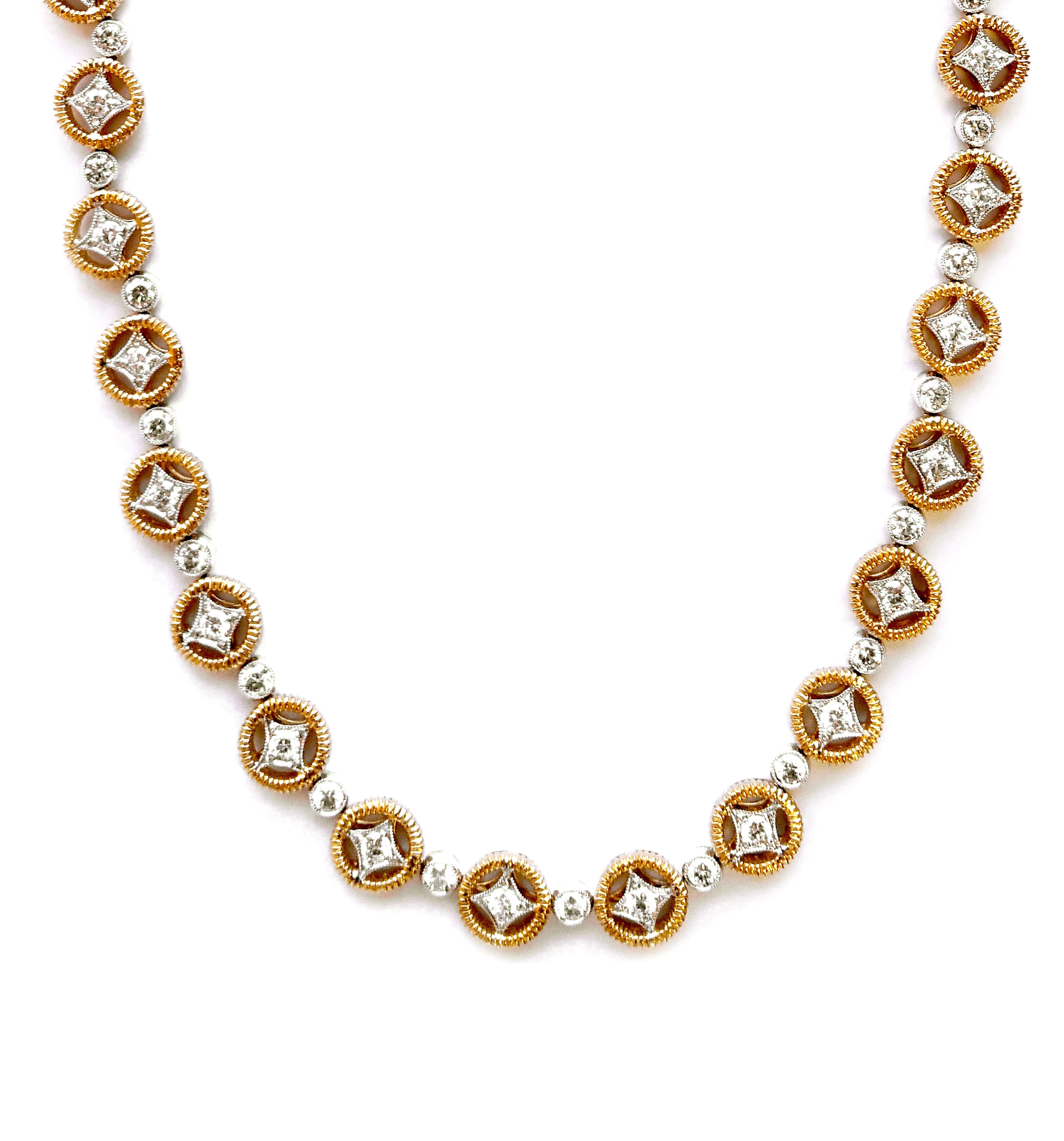 Etruskische Diamant-Halskette von Vitolo aus 18 Karat Gold (Kunsthandwerker*in) im Angebot