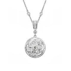Vitolo 18 Karat Gold Etruscan Style Diamond Locket Pendant