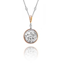 Vitolo 18 Karat Gold Etruscan Style Diamond Pendant