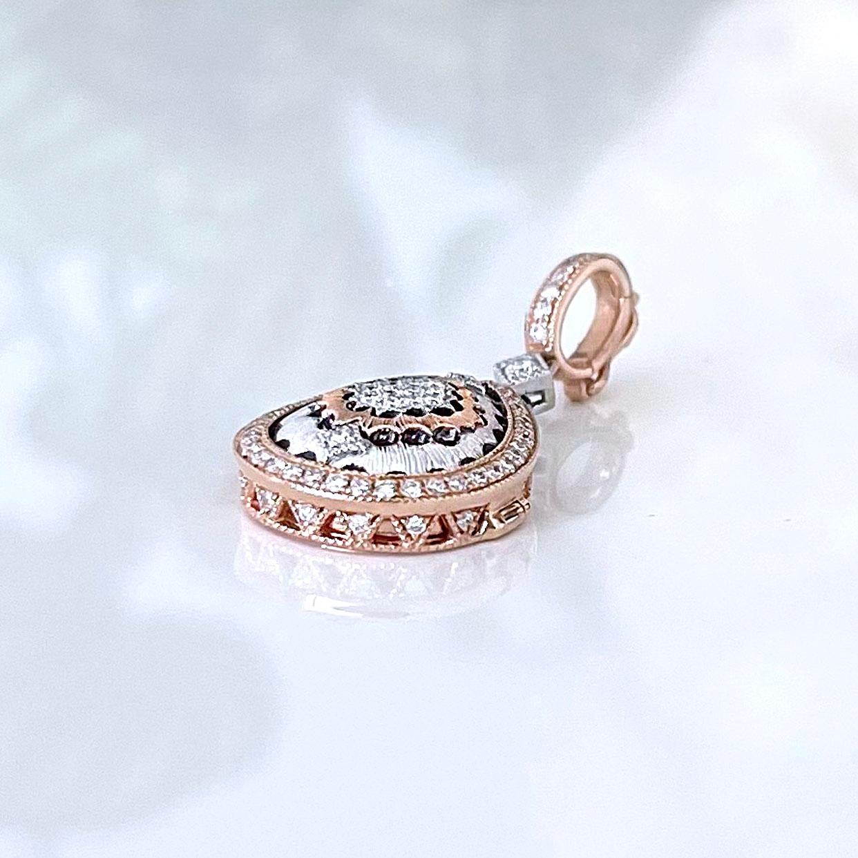 Donna Ciondolo con diamante in stile etrusco in oro 18 carati di Vitolo in vendita