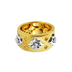 Vitolo 18 Karat Gold Etruscan Style Diamond Ring