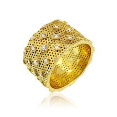 Vitolo 18 Karat Gold Etruscan Style Diamond Ring