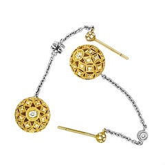 18 Karat Gold Tropfenohrringe im etruskischen Stil