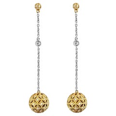 18 Karat Gold Tropfenohrringe im etruskischen Stil