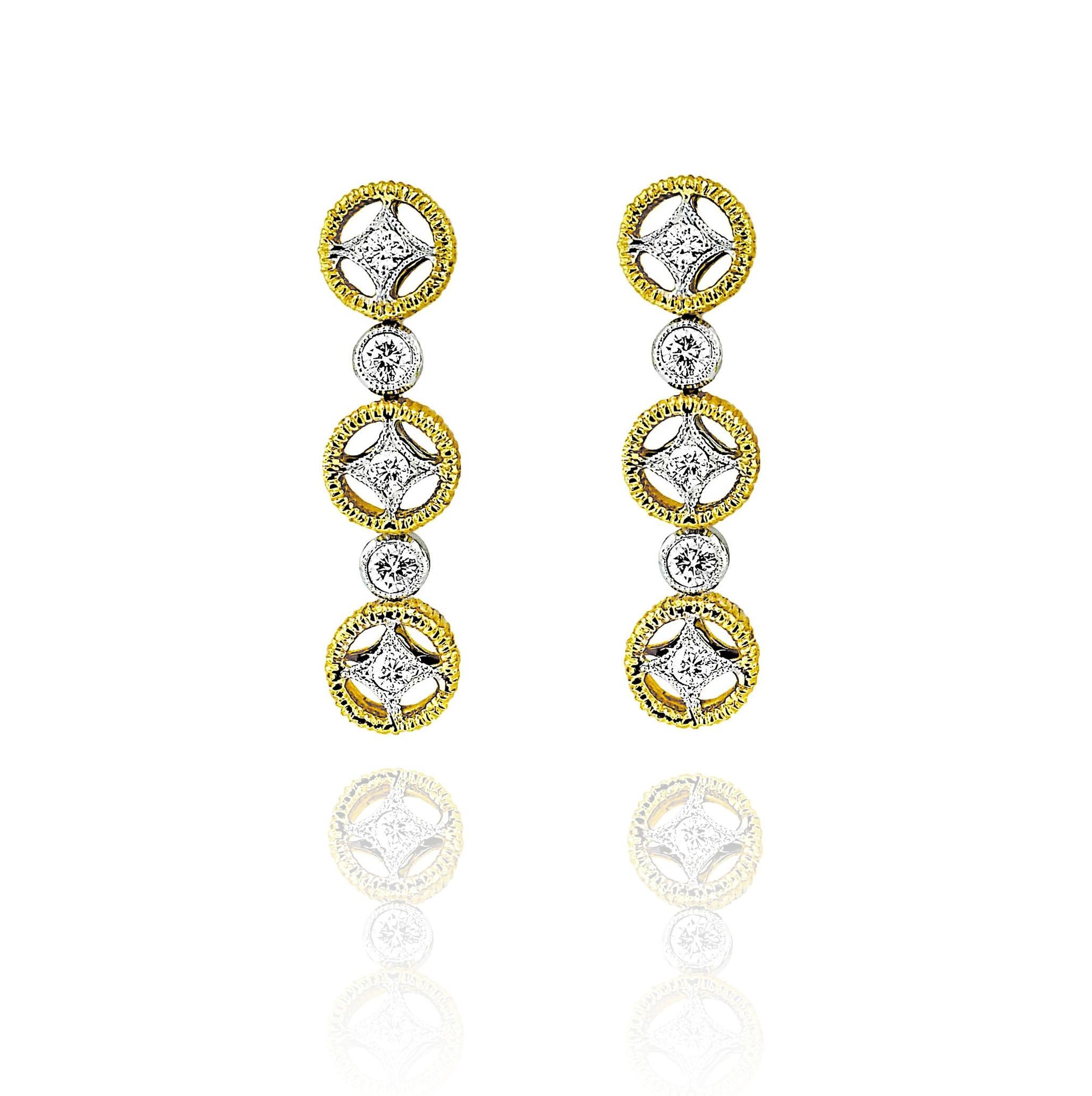 Artisan Vitolo Boucles d'oreilles en or 18 carats de style étrusque en vente