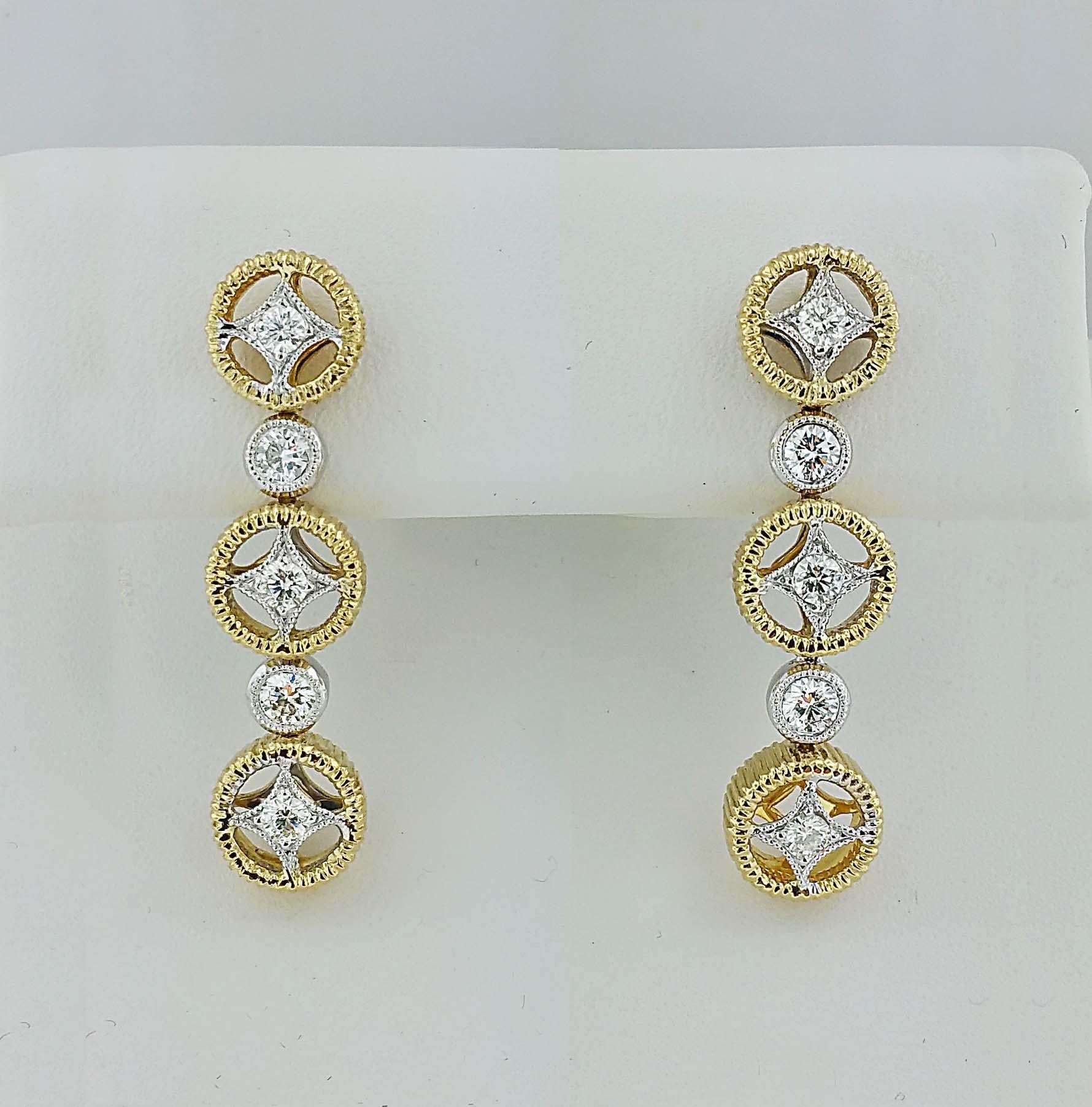 Women's Vitolo 18 Karat Gold Etruscan Style Earrings For Sale