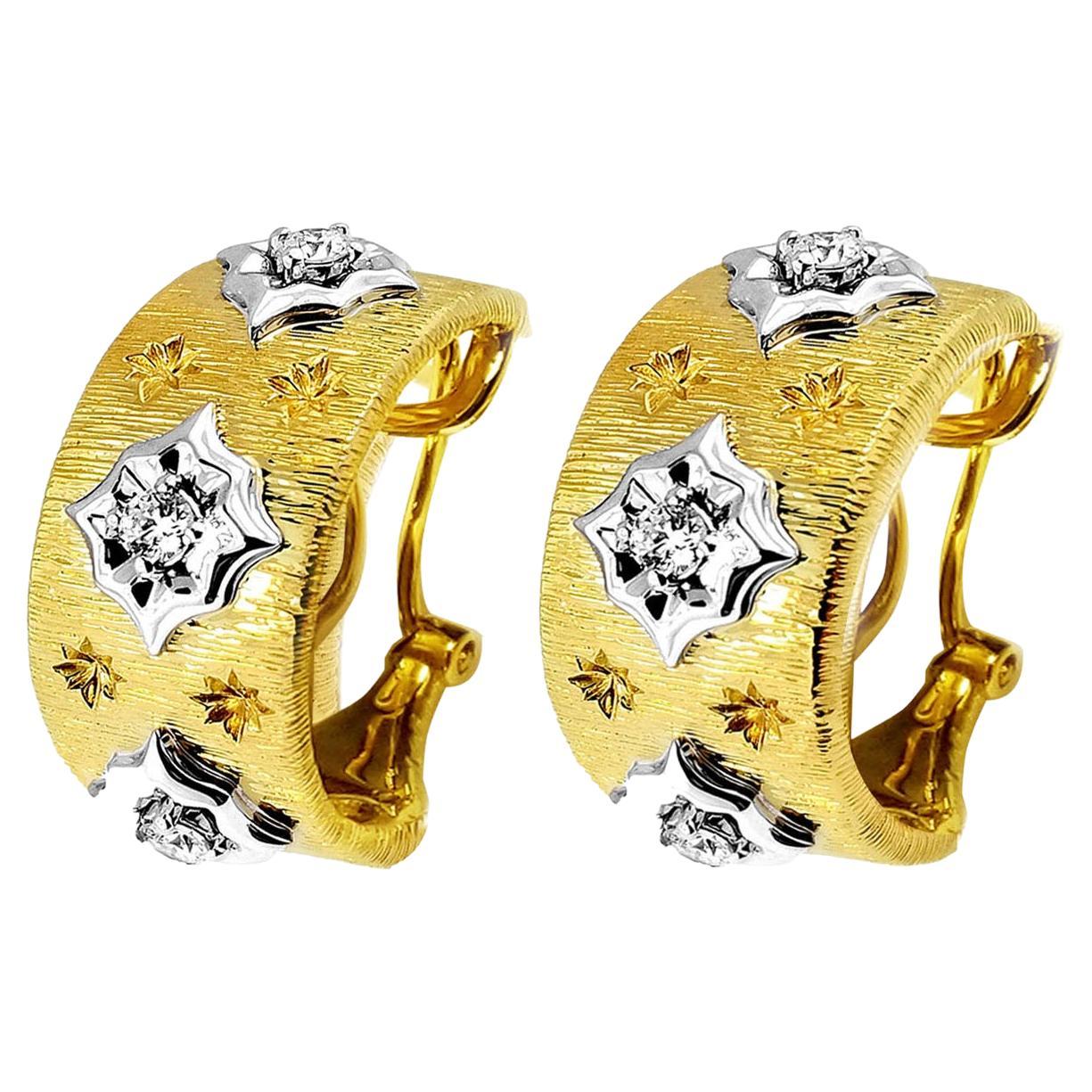 18 Karat Gold Etruscan Style Earrings