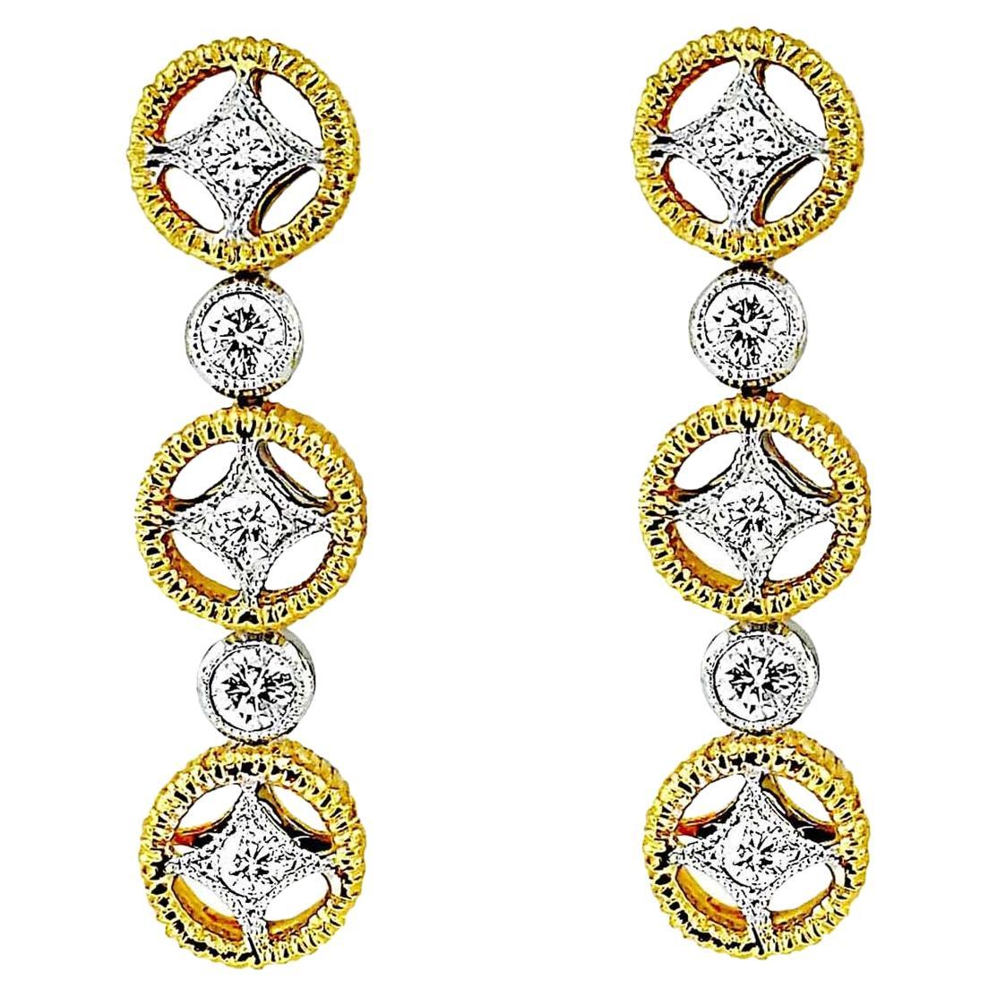 Vitolo 18 Karat Gold Etruscan Style Earrings For Sale