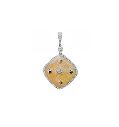 Vitolo 18 Karat Gold Florentine Finish Diamond Pendant
