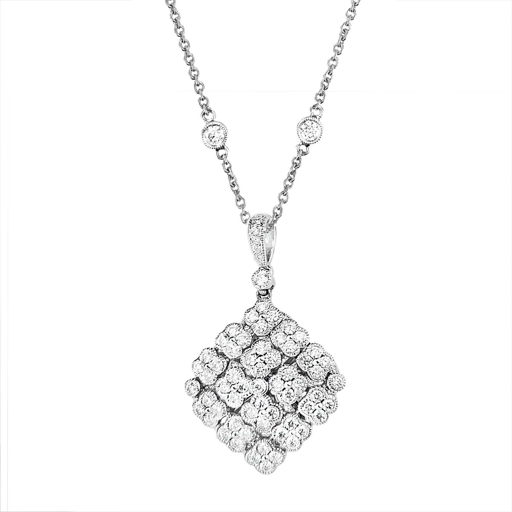 Vitolo Pendentif à motif de fleurs en or 18 carats et diamants Neuf - En vente à Los Angeles, CA