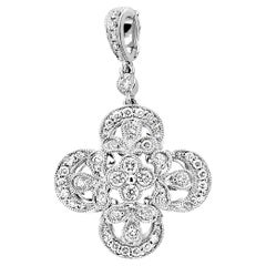 Vitolo 18 Karat Gold Flower Motif Diamond Pendant