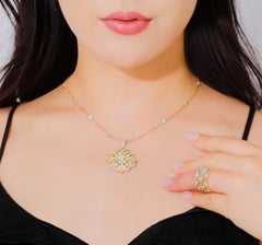 Vitolo 18K Yellow & White Gold Diamond Floral Pendant