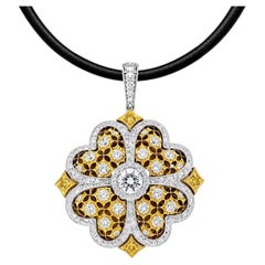 Vitolo 18K Yellow & White Gold Diamond Floral Pendant