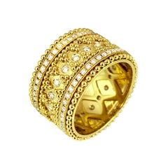 Vitolo 18 Karat Gold Granulata Style Diamond Ring