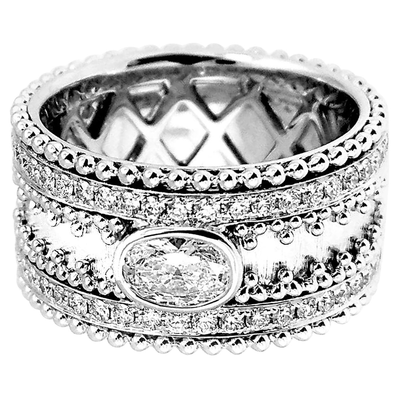 Vitolo Bague en or 18 carats et diamants de style Granulata