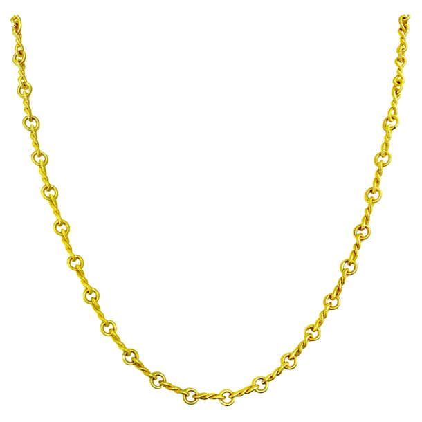 18 Karat Gold Handmade Chain at 1stDibs | hand made chain design ...