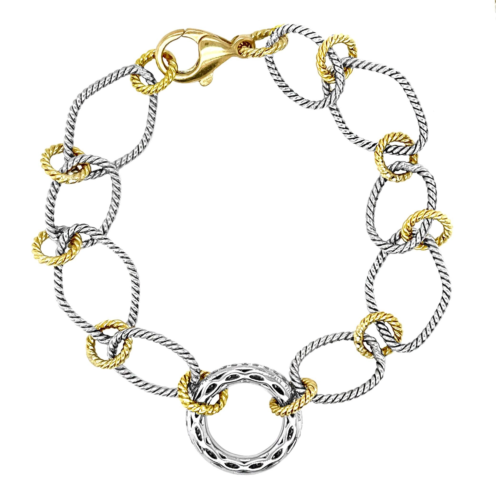 Produced by award winning Italian designer Stefano Vitolo. Stefano creates custom artisanal one of a kind jewelry with excellent gemstones in a truly old world Italian craftmanship.
This handcrafted bracelet has 0.56  total carat weight of F/G