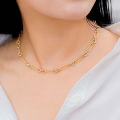 Vitolo 18 Karat Gold Handmade Link Diamond Necklace