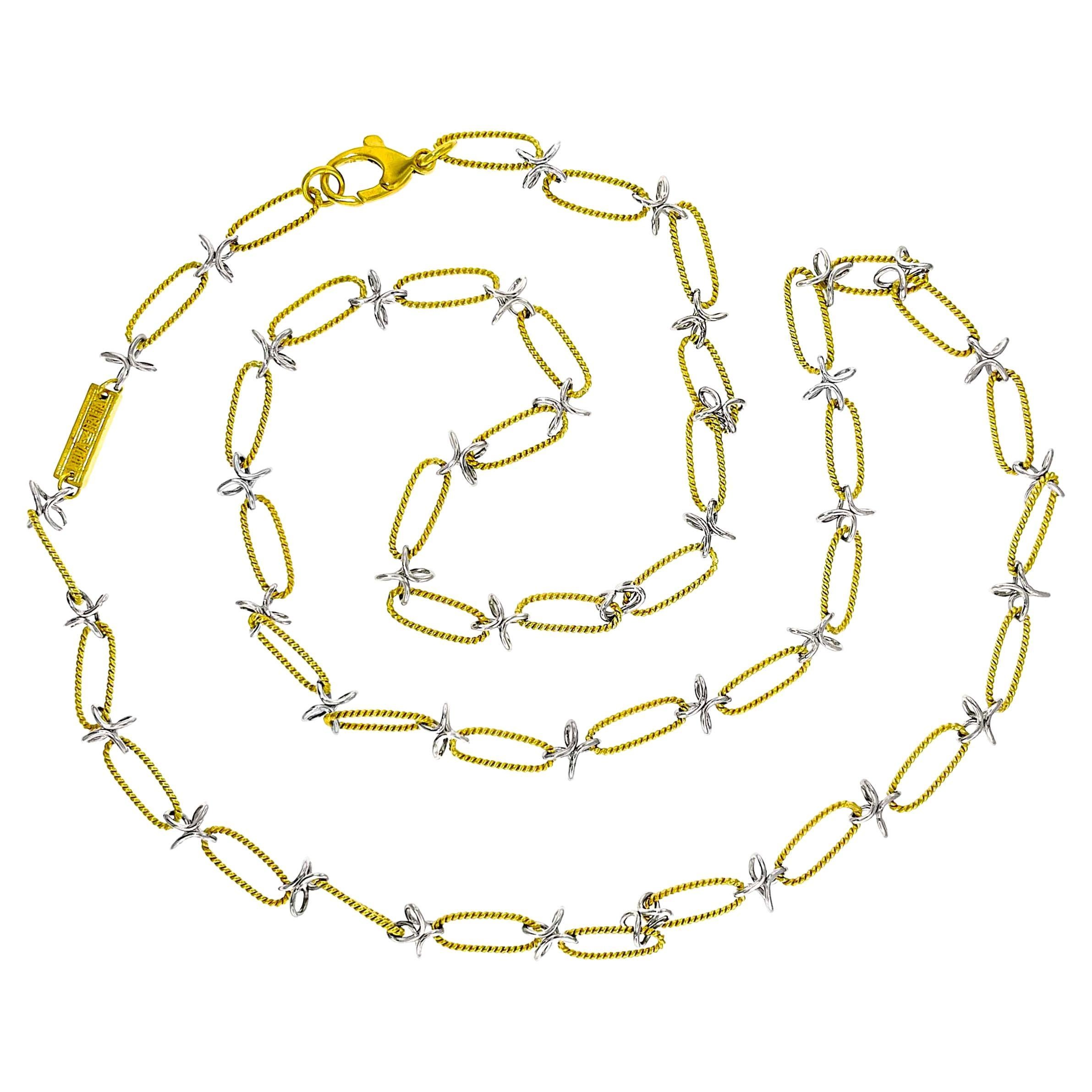 Vitolo 18 Karat Gold Handmade Link Necklace For Sale