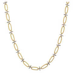 Vitolo Handcrafted 18K Yellow & White Gold Long Link Necklace