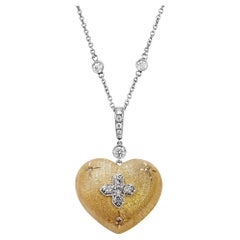 Vitolo 18 Karat Gold Heart Shaped Diamond Locket